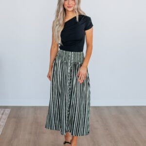 Zoya Striped Skirt - Black Mix