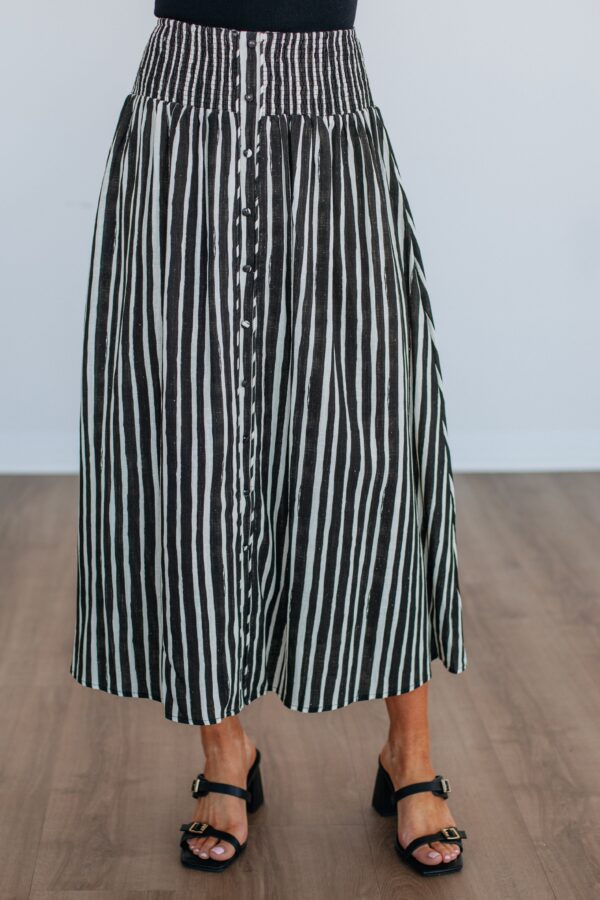 Zoya Striped Skirt - Black Mix - Image 2