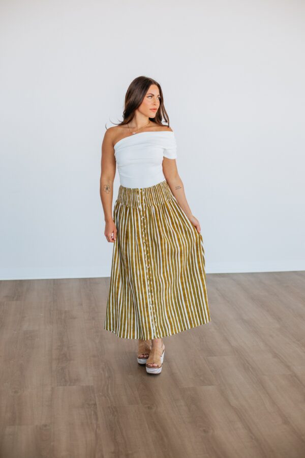Zoya Striped Skirt - Lemongrass Mix - Image 2