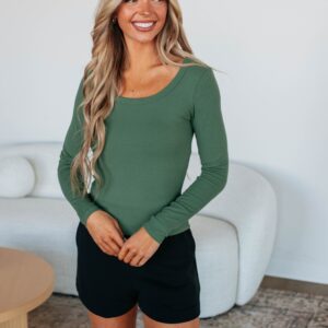 Kasen Ribbed Top - Pine