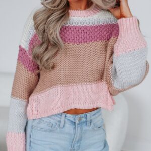 Cate Colorblock Sweater - Blush Mix