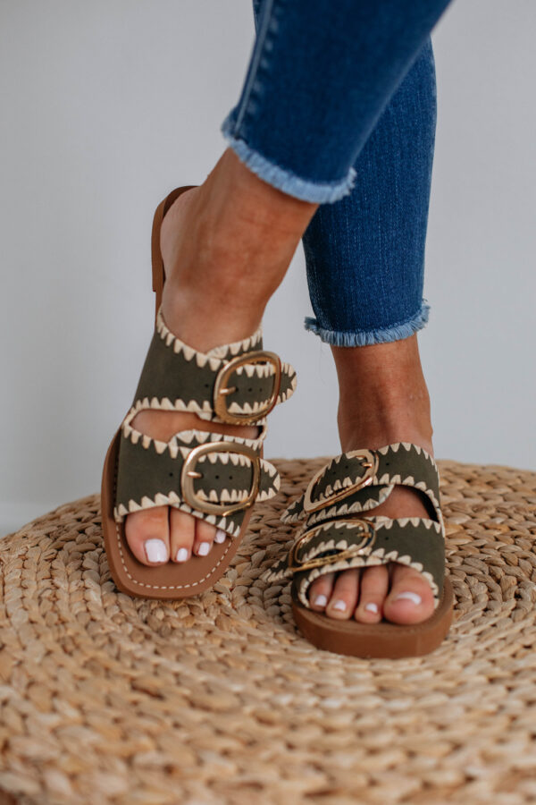 Going My Way Sandals - Olive - Image 3