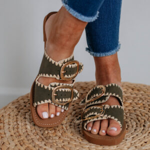 Going My Way Sandals - Olive