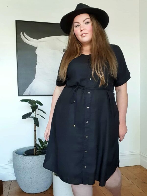 Greta Shirt Dress // Black - Image 6