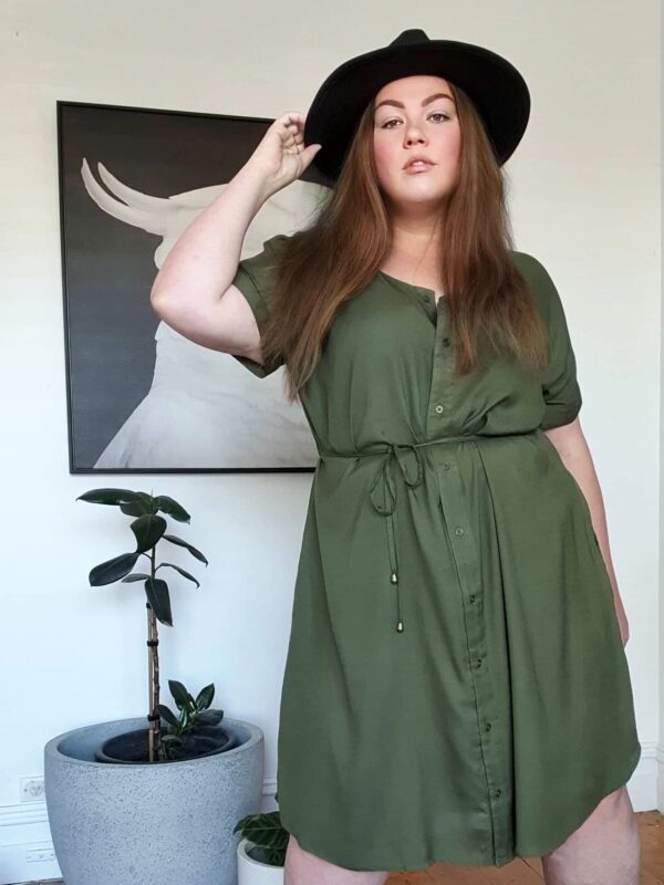 Greta Shirt Dress // Khaki - Image 3