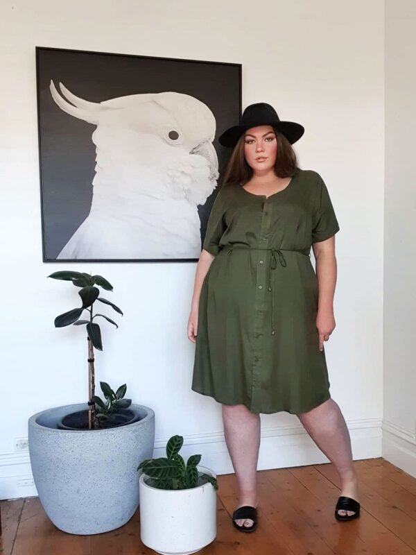 Greta Shirt Dress // Khaki - Image 4