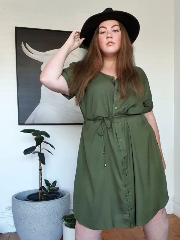 Greta Shirt Dress // Khaki - Image 7