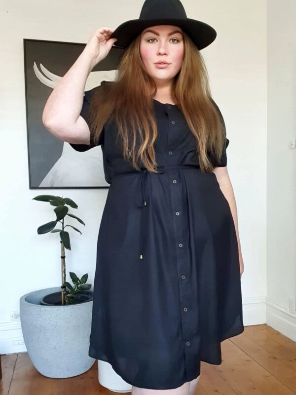 Greta Shirt Dress // Black - Image 4