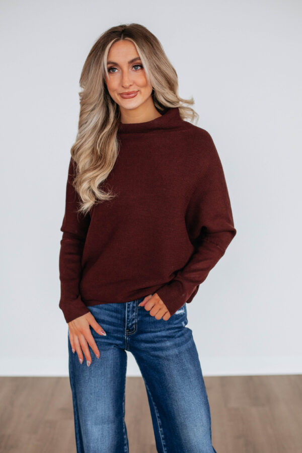 Gretchen Dolman Sweater - Mahogany - Image 4