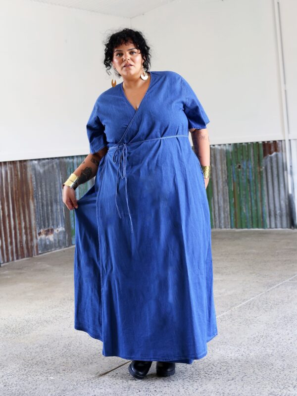 Hadley Maxi Wrap Dress // Chambray Denim - Image 3