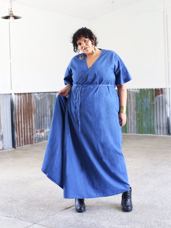 Hadley Maxi Wrap Dress // Chambray Denim - Image 4