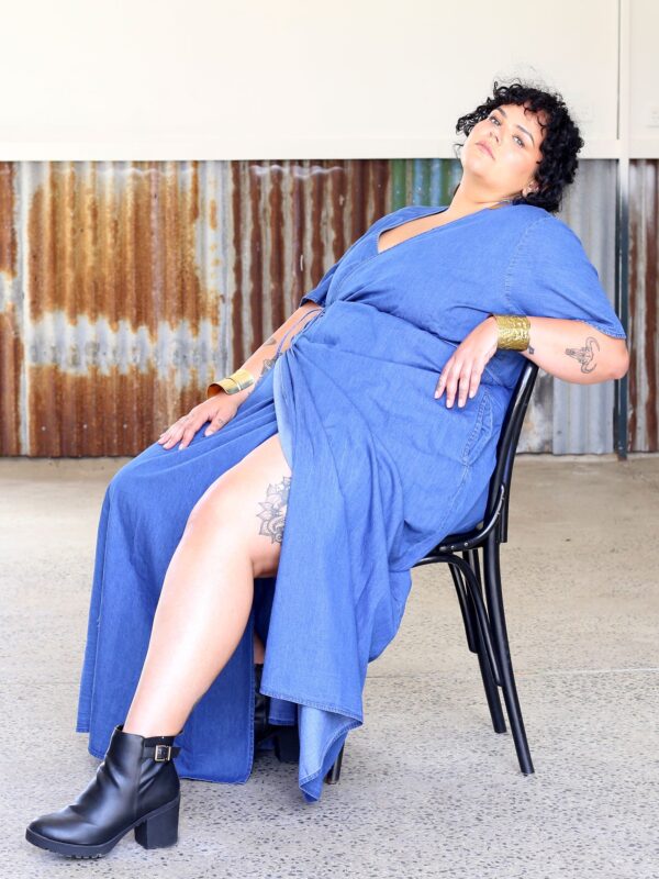 Hadley Maxi Wrap Dress // Chambray Denim - Image 6