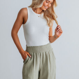 Haley Ribbed Tank - Ivory