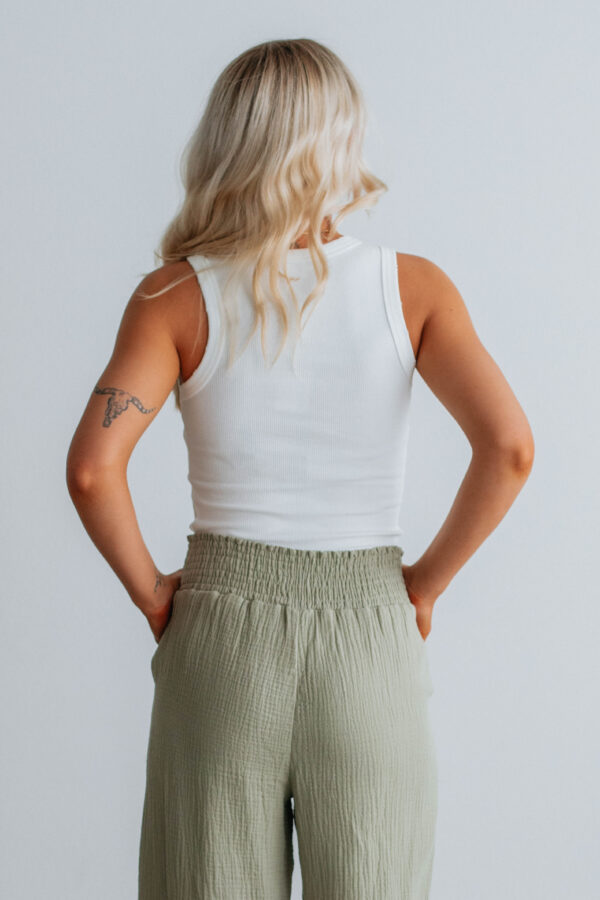 Haley Ribbed Tank - Ivory - Image 4