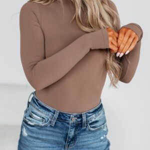 Holly Turtle Neck Bodysuit - Mocha