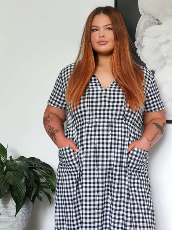 Tropical Maxi Dress // Gingham B&W - Image 2
