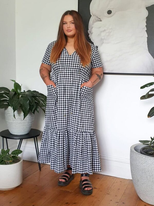 Tropical Maxi Dress // Gingham B&W - Image 4
