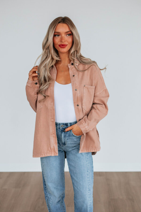 Lovelynn Shacket - Dusty Mauve - Image 4