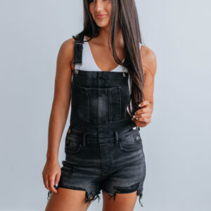 Monroe Risen Short Overalls - Vintage Black
