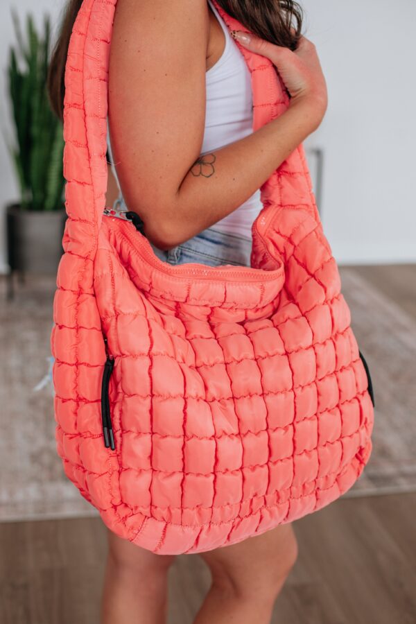 On DND Quilted Bag - Coral - Image 2