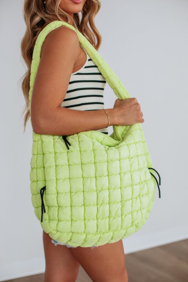 On DND Quilted Bag - Lime - Image 3