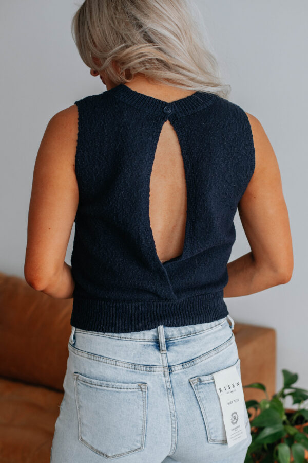 Patrea Knit Tank - Navy - Image 2