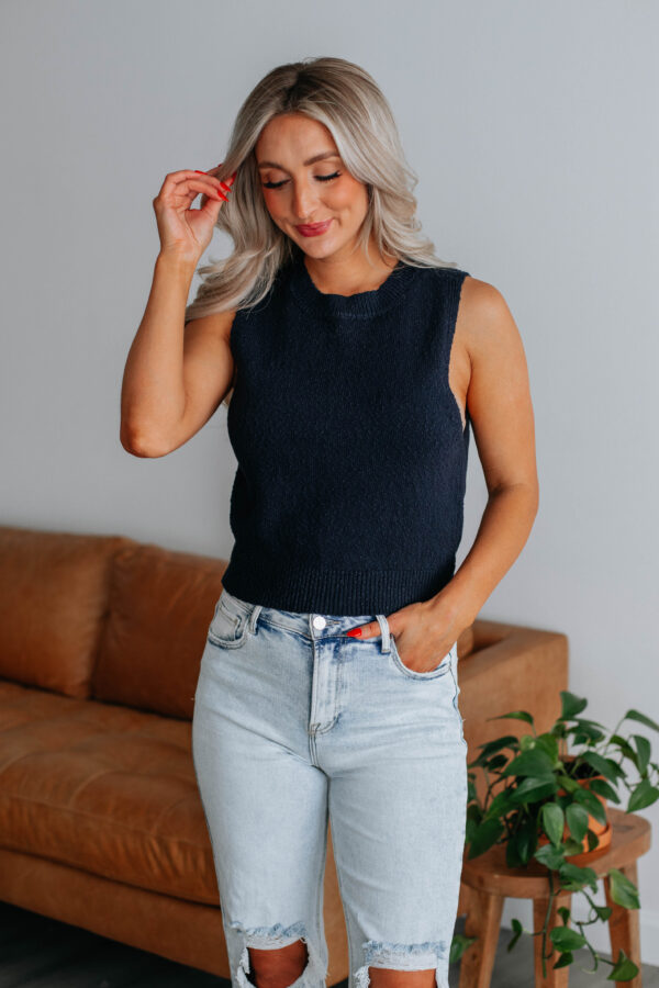 Patrea Knit Tank - Navy - Image 4