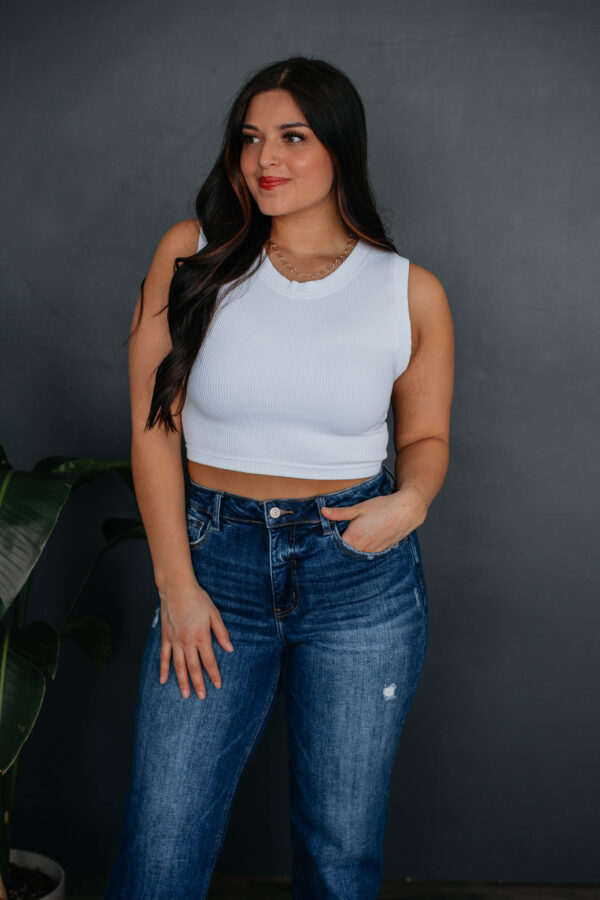 Razlyn Ribbed Tank - Ivory - Image 3