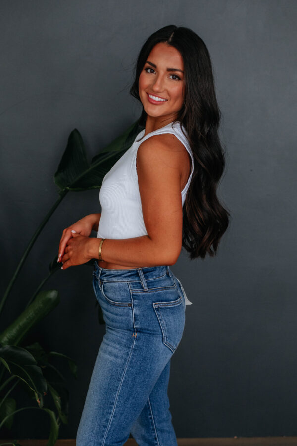 Razlyn Ribbed Tank - Ivory - Image 4