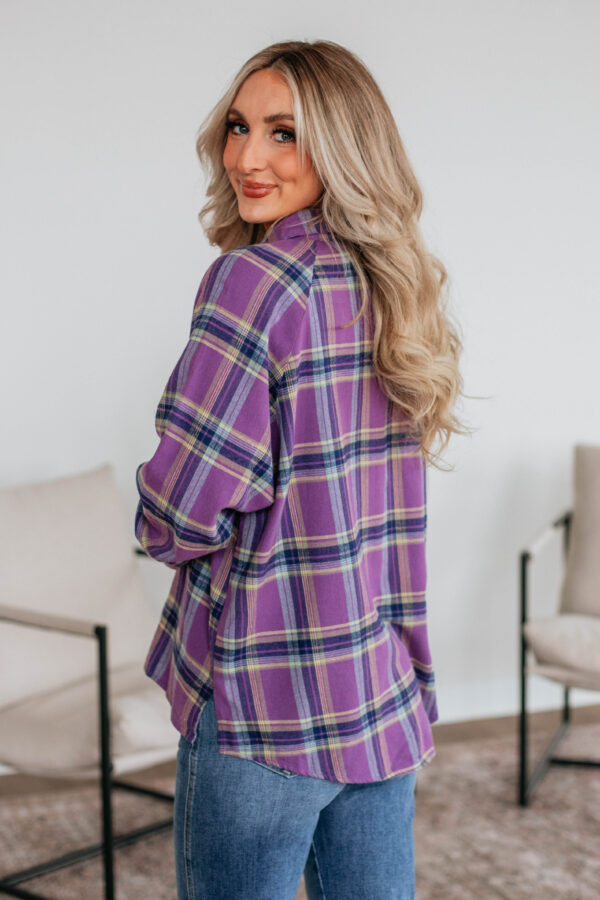 Jema Flannel Top - Violet Mix - Image 6