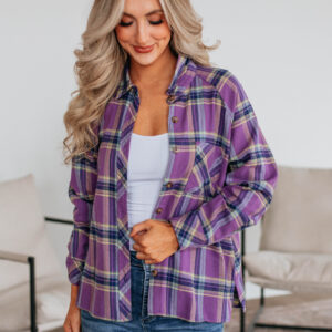 Jema Flannel Top - Violet Mix