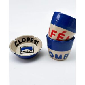 CAFÉ ! CLOPES ! RED/BLUE CERAMIC SET