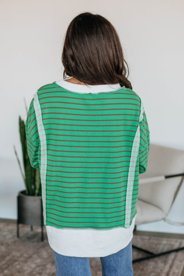 Luna Striped Top - Kelly Green Mix - Image 5