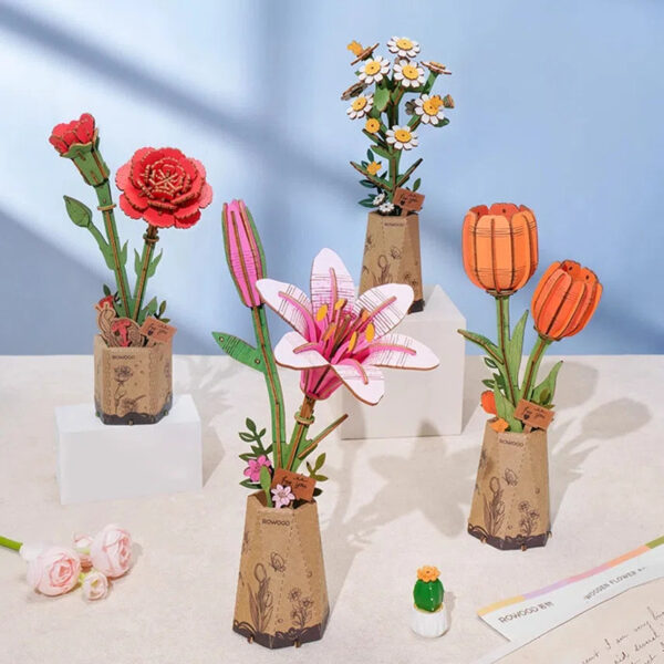 3D Wooden Flower Puzzles - Image 41