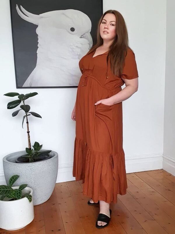 Tropical Maxi Dress // Cinnamon - Image 6