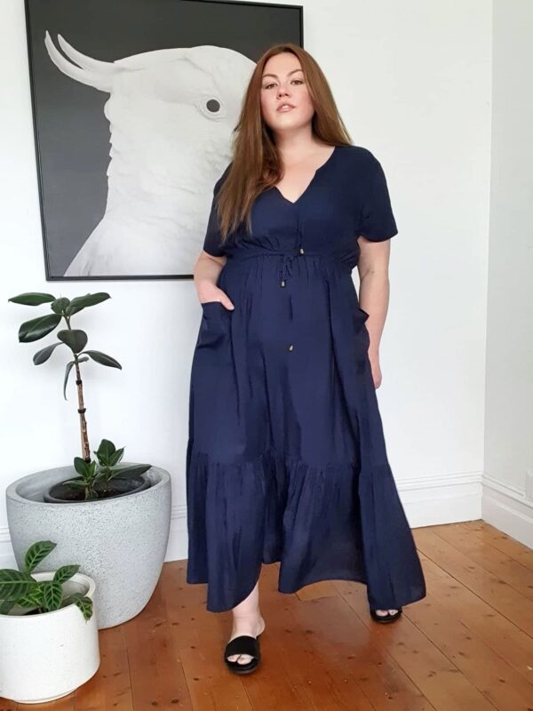 Tropical Maxi Dress // Petrol - Image 3