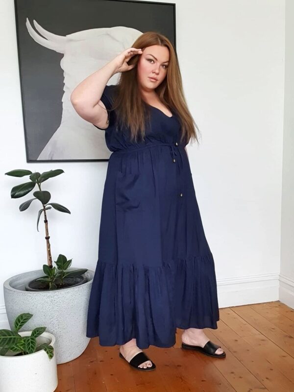 Tropical Maxi Dress // Petrol - Image 4