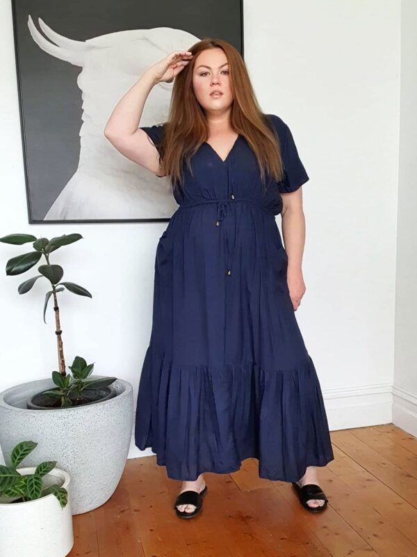Tropical Maxi Dress // Petrol - Image 5