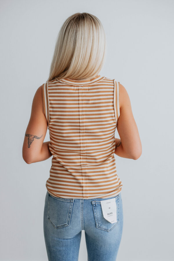 Tylar Ribbed Tank - Camel Mix - Image 3