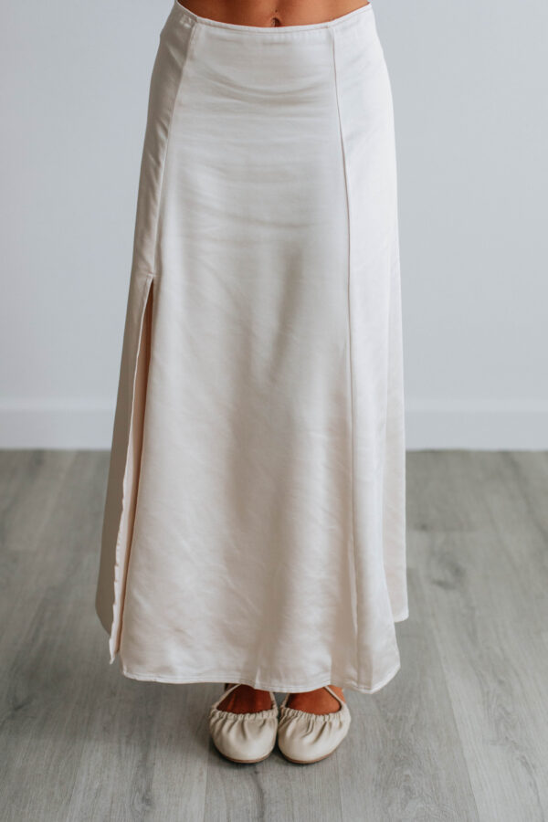 Valencia Satin Skirt - Champagne - Image 4