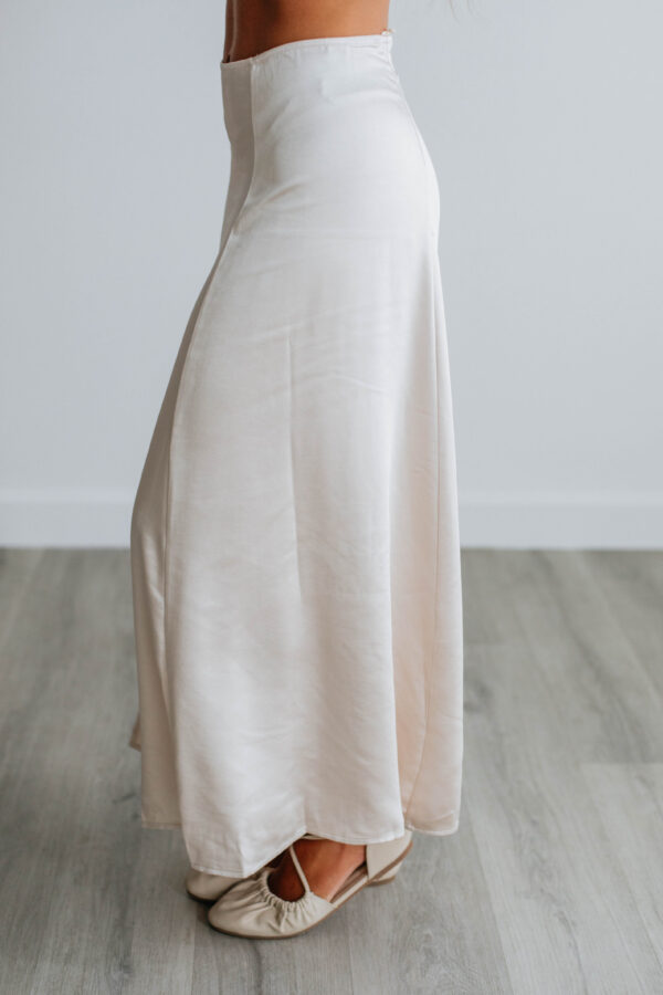 Valencia Satin Skirt - Champagne - Image 5
