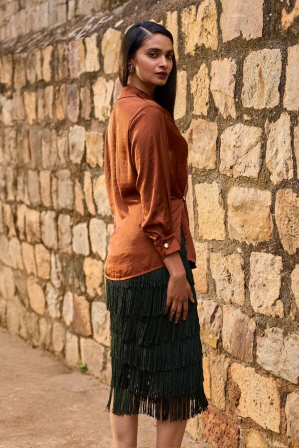 Layered Fringe Midi Skirt - Image 8