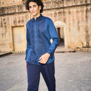 Embroidered Collar, Placket & Cuff Shirt
