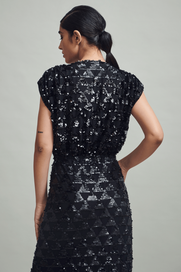 Black Sequin Dress - Image 6
