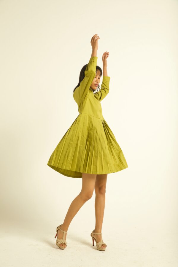 Accordion Pleat Shirt Dress - Image 18
