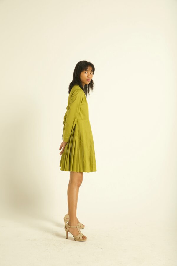 Accordion Pleat Shirt Dress - Image 12