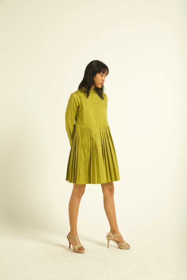 Accordion Pleat Shirt Dress - Image 13