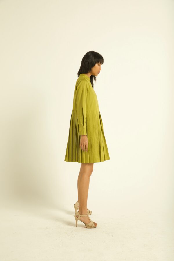 Accordion Pleat Shirt Dress - Image 15