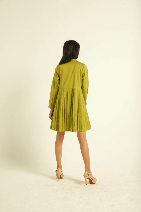 Accordion Pleat Shirt Dress - Image 16