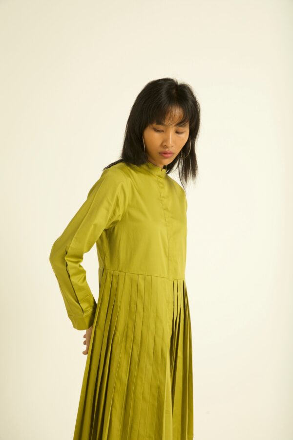 Accordion Pleat Shirt Dress - Image 17